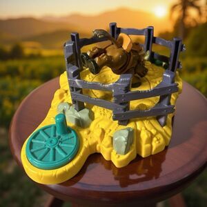 Vintage GeoTrax Rope N Ride Ranch Bucking Bronco Hand Driven Toy WORKS